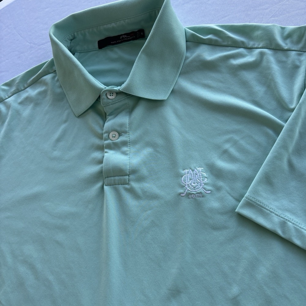 RLX Ralph Lauren Golf Polo XL Mint Green Stretch 1901 Logo Performance